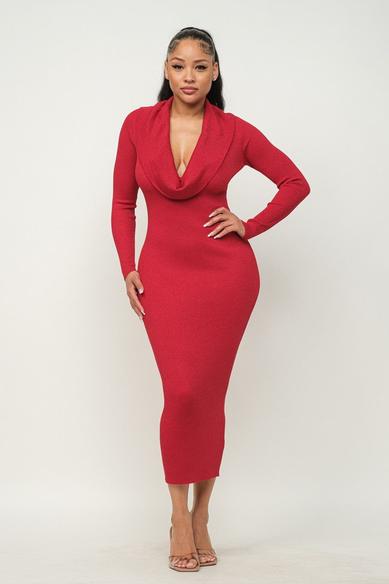 simple red bodycon dress Long Flared Sleeve Drape Detail Mini Bodycon Dress In Red Slinky | EGO US