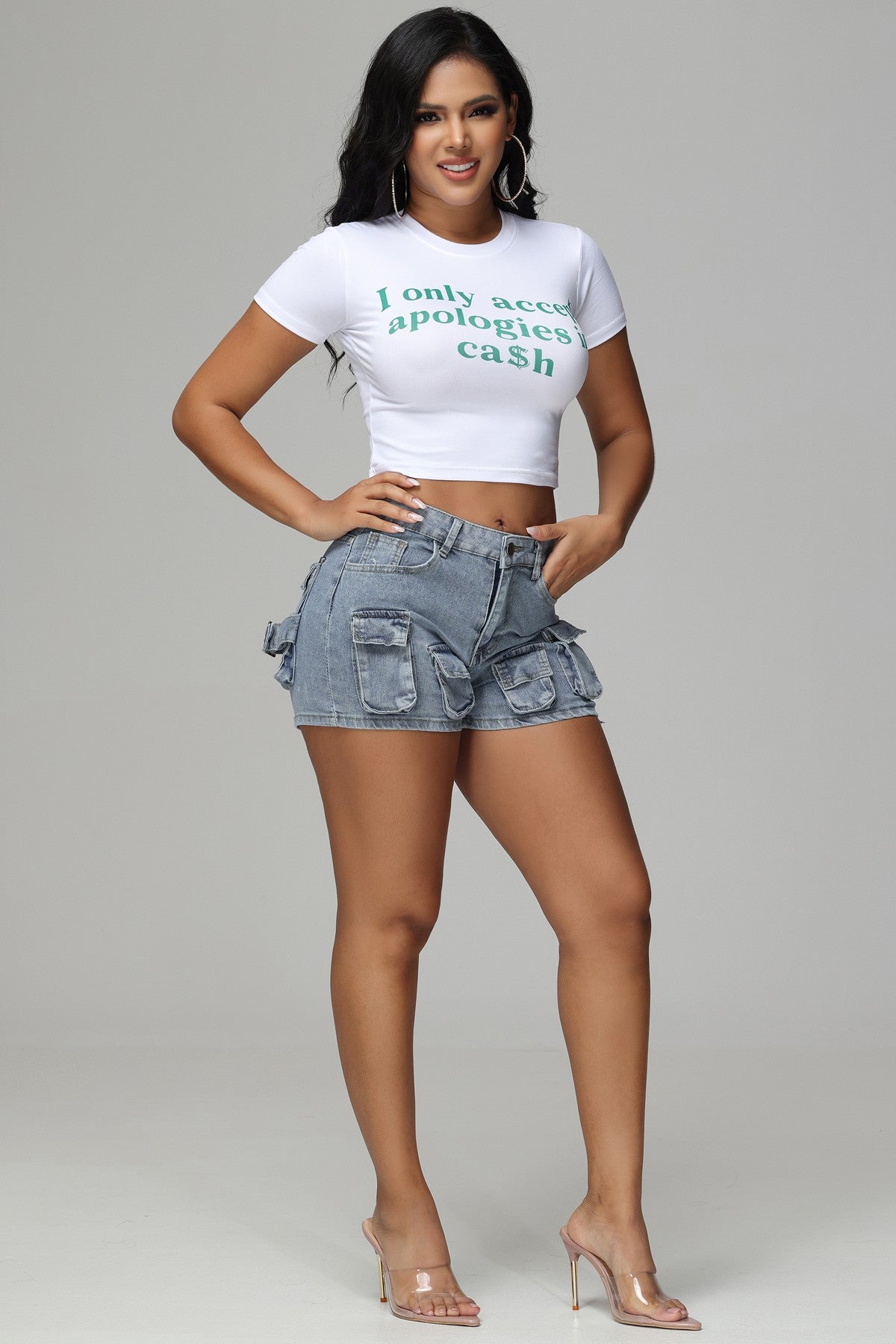 I only accept apologies in cash Crop Tee