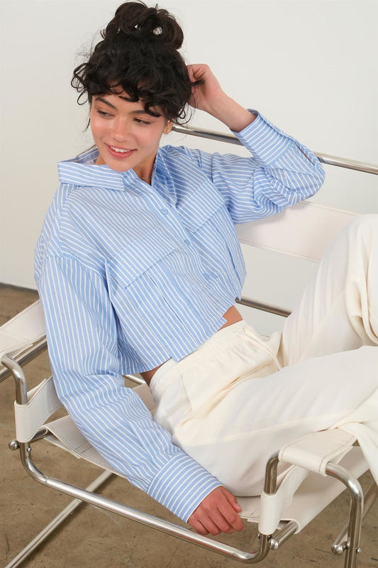 Striped crop shirt