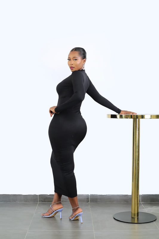 Its All About me Turtle Neck Dress Navy