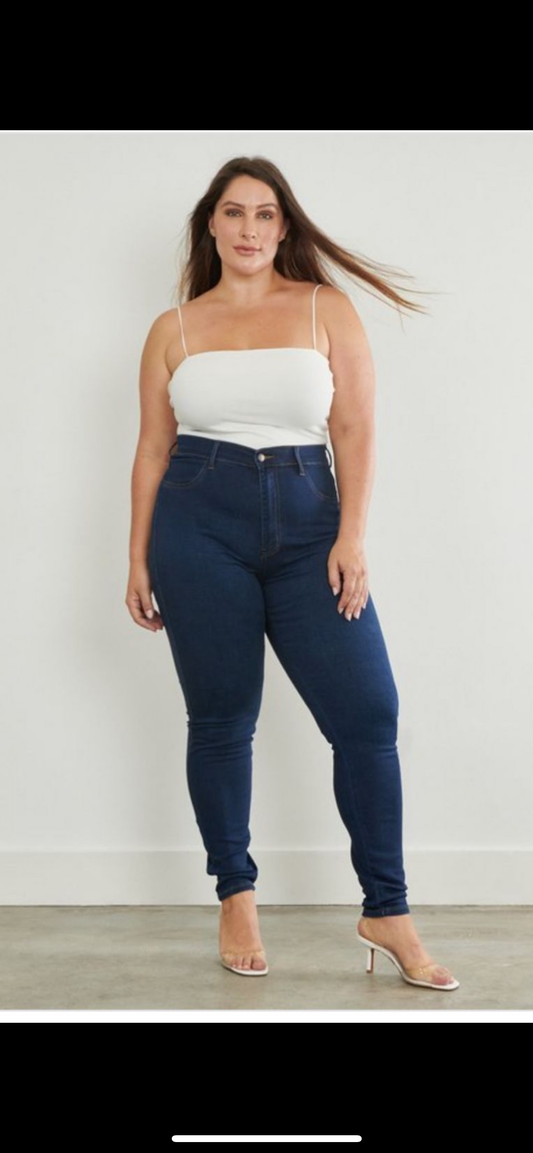 curvy high waisted  dark stone  jeans